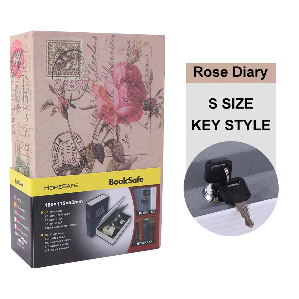 Book Shape Password Security Safe Box Analog Dictionary Anti theft Hidden Dictionary Book Rectangle Key Locker