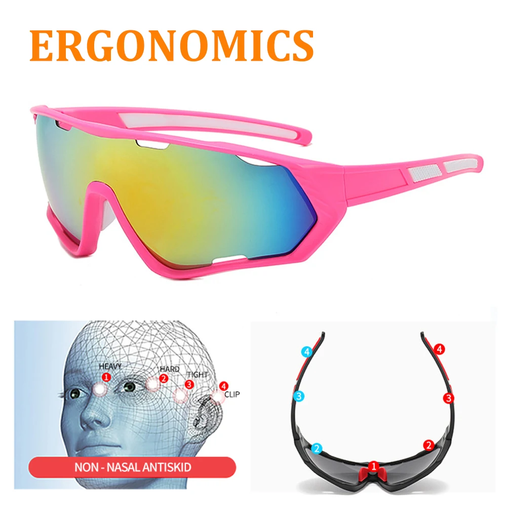 Cycling Sunglasses UV 400 Protection Polarized Eyewear Cycling Running Sports Sunglasses Windproof Cycling Goggles for Men Women