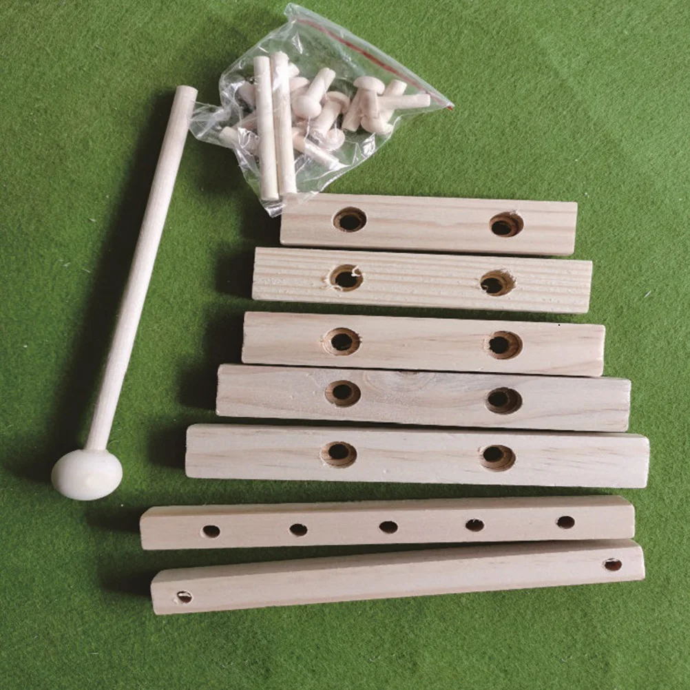 프리미엄 원목 DIY 페인팅 교육용 공예품 어린이 두뇌 조정 발달을 위한 나무 두드림 실로폰