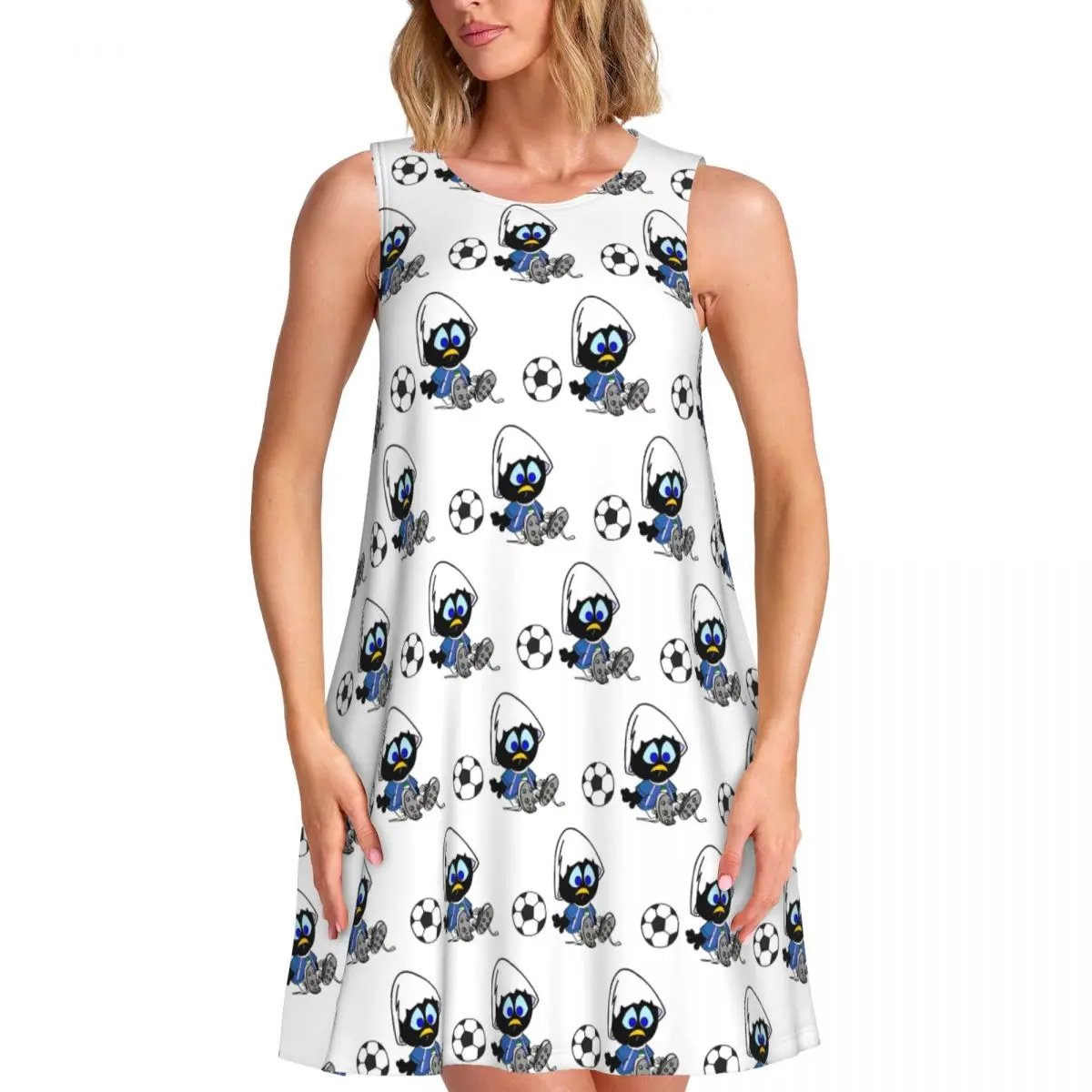 

Custom Fashion Calimeros Sad Women's Sleeveless Dress Sundress Casual Pockets For Travel Beach Dress