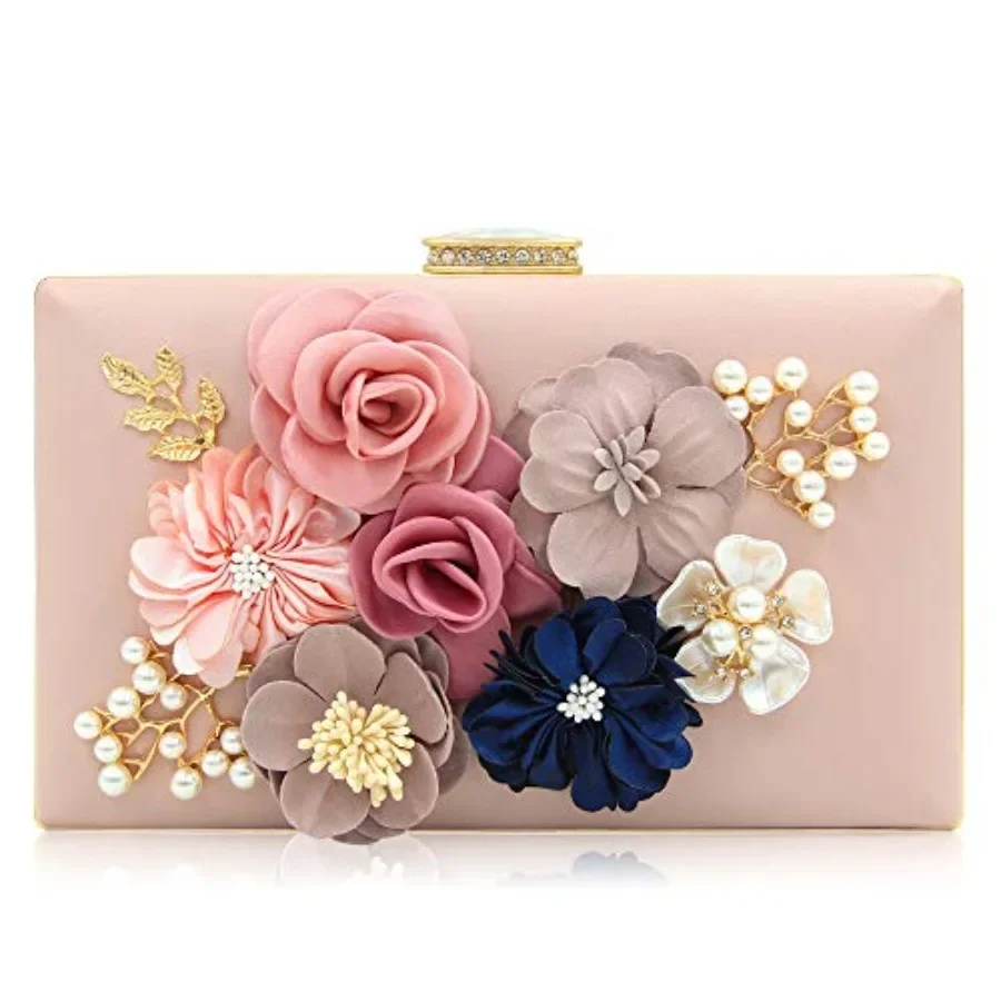 

Evening Bag for Women, Flower Wedding Evening Clutch Purse Bride Floral Clutch Bag