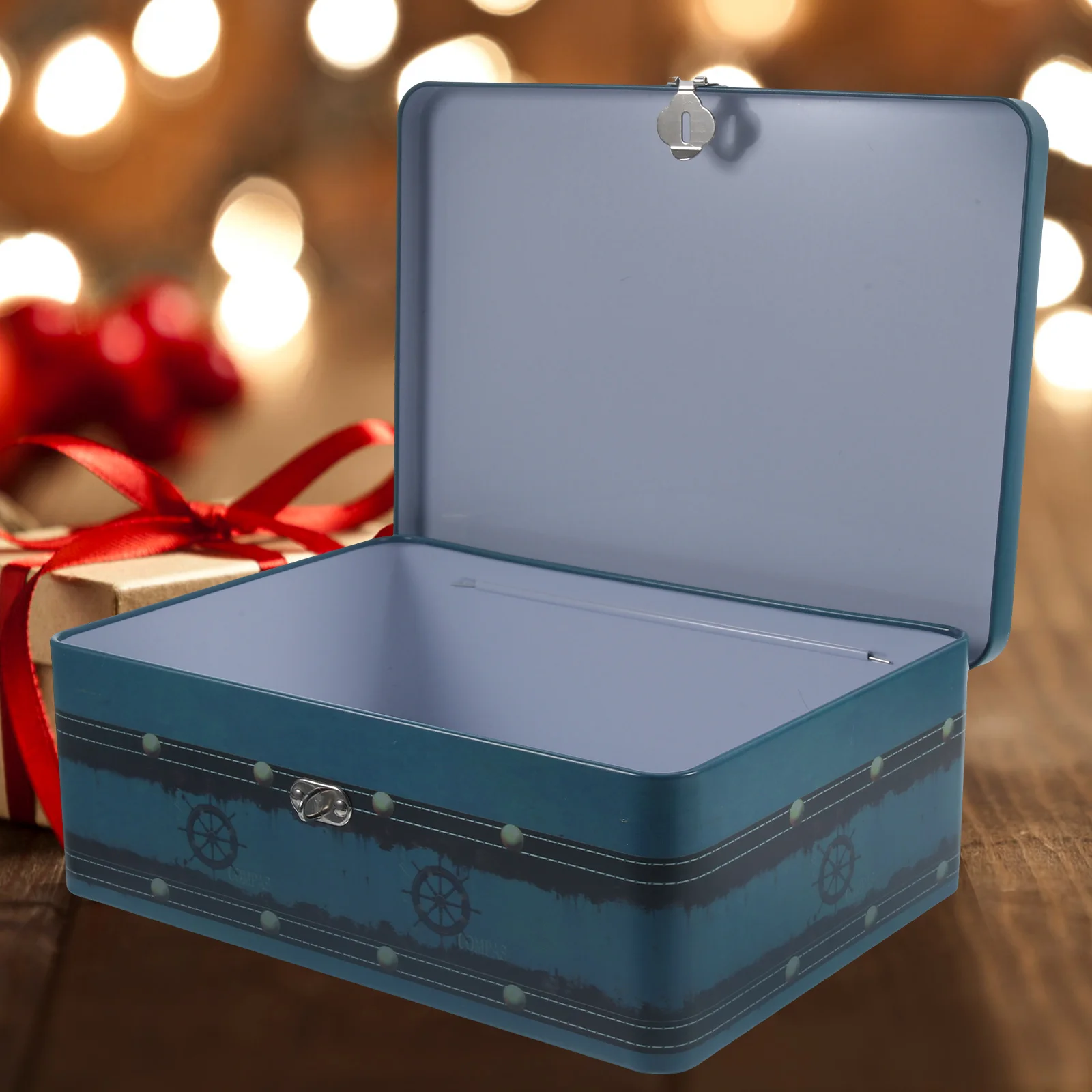 

Жестяная коробка в стиле ретро, запираемый контейнер для хранения ювелирных документов, органайзер для мелких вещей, настольная картотека