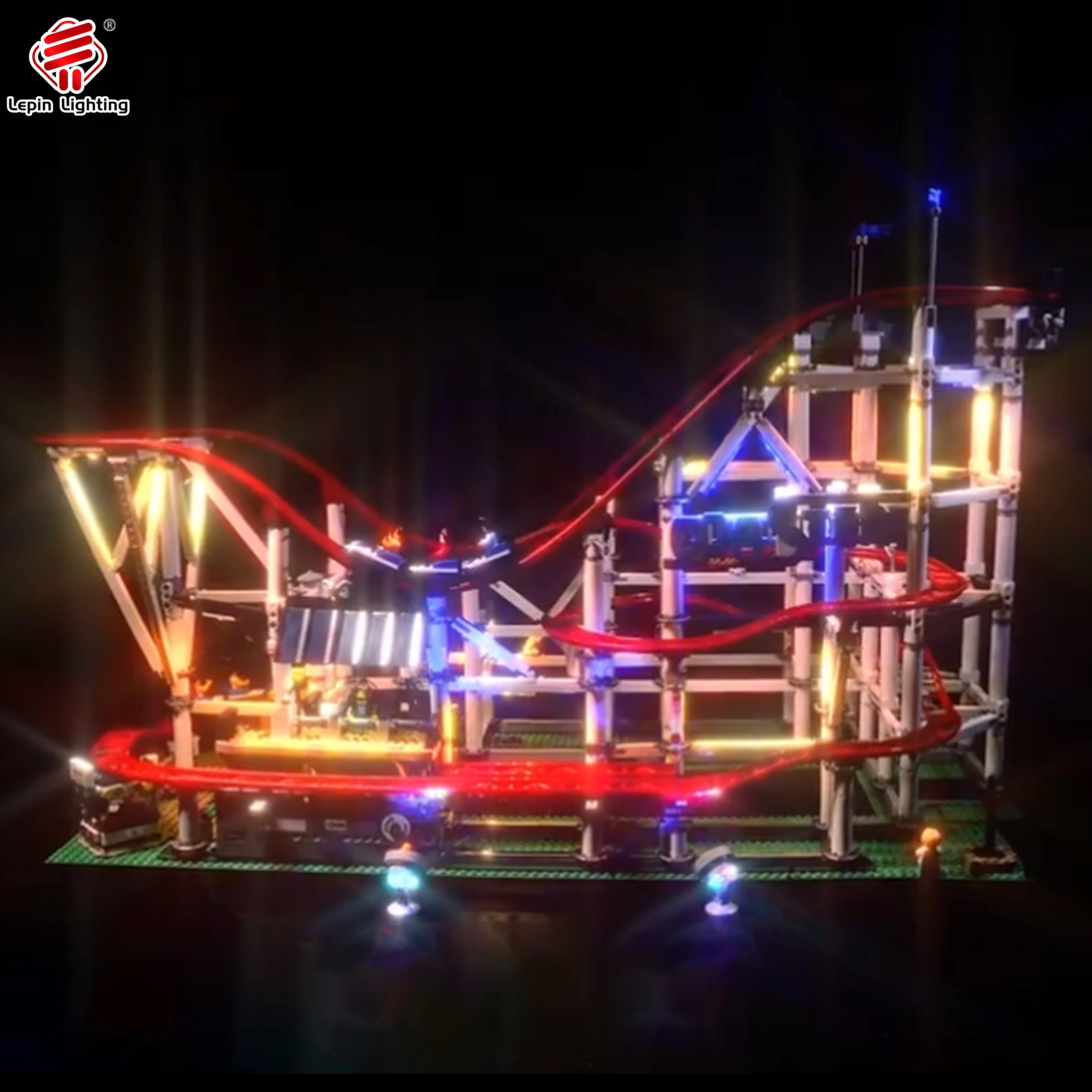 

LED Lighting Kit Compatible with 10261 Roller Coaster Building Blocks Model Decorative Light Set for Display (Lights Only)