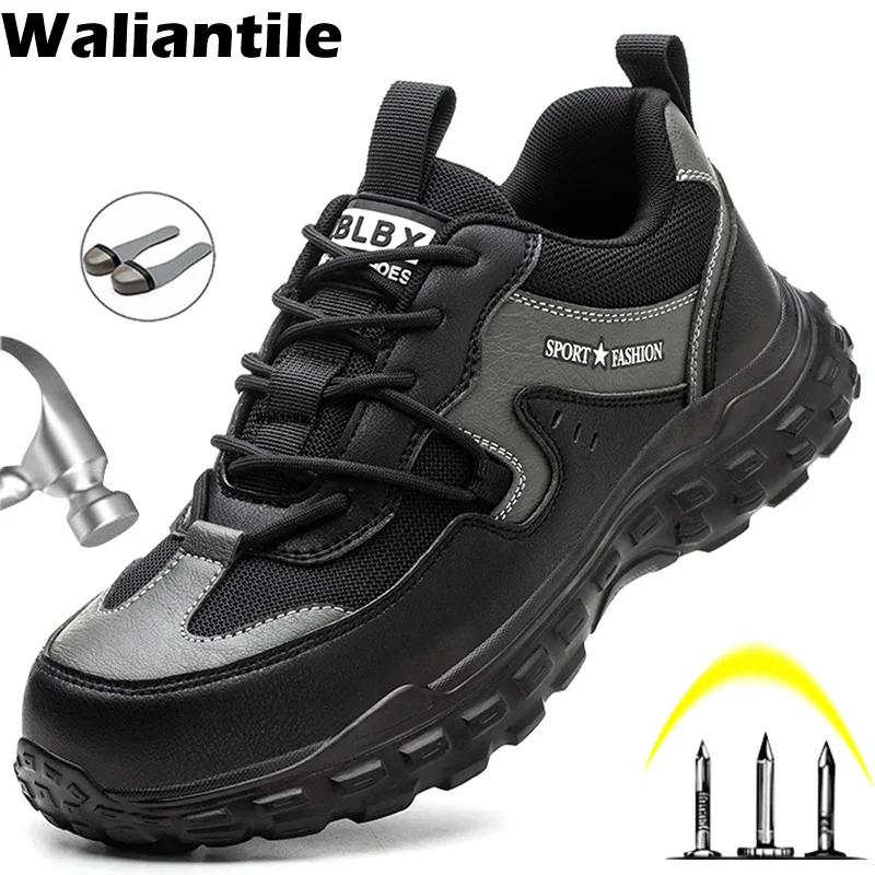 Waliantile 2025 Comfort Safety Shoes Men Insulate Welding Construction Working Boots Steel Toe Indestructible Work Sneakers Male