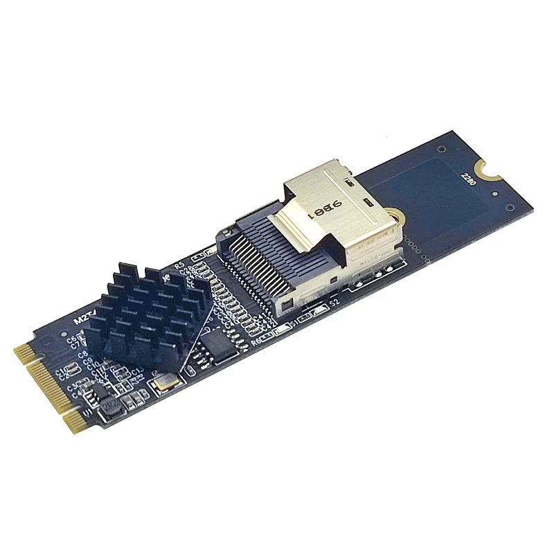 NIEUWE M.2 NVME naar Mini SAS SFF-8087 Uitbreidingskaart Ondersteuning 4 Poort SATA3.0 6 Gbps HDD SSD SATA Controller SFF8087 naar M2 NVME Adapter