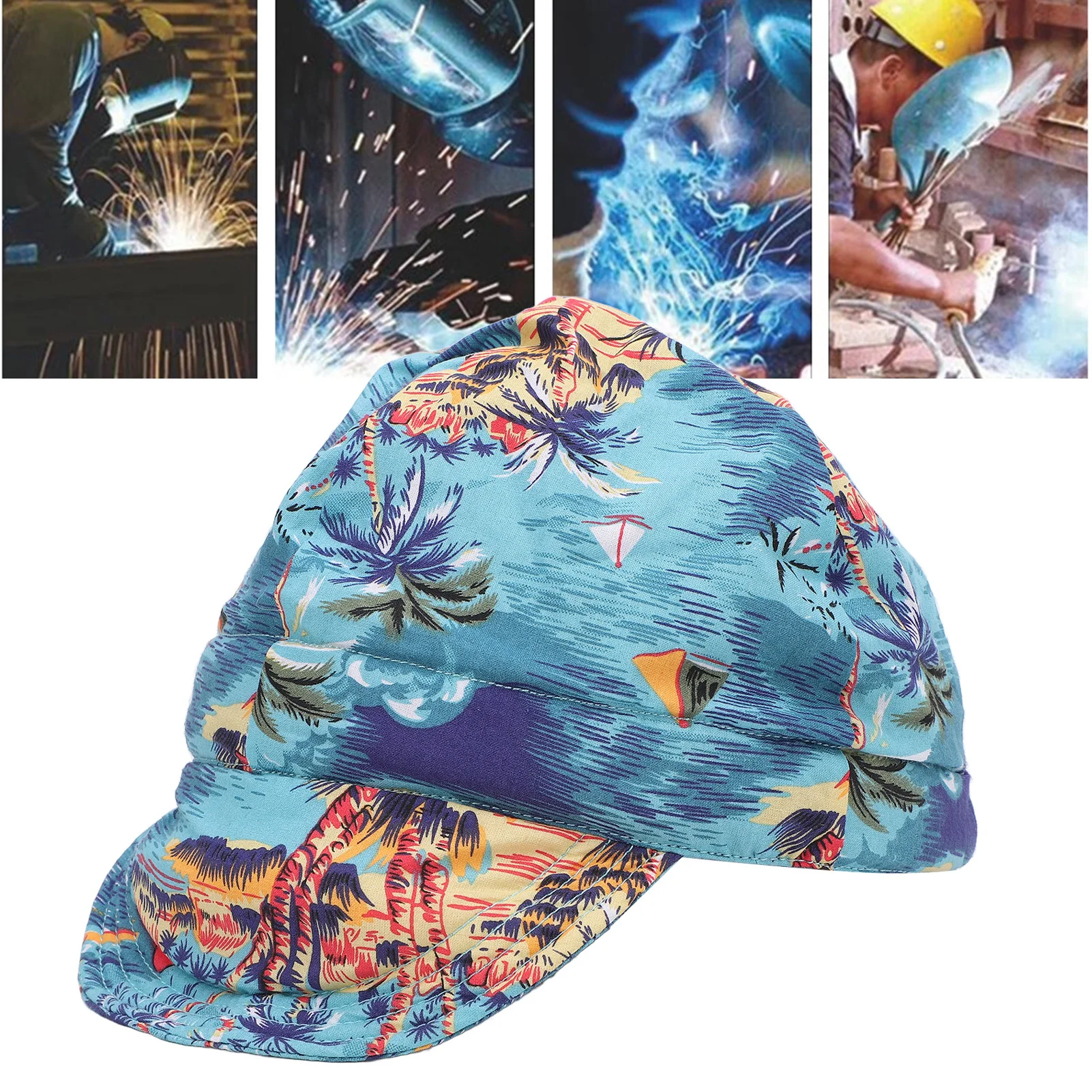 

Сварочный колпачок Брызгозащищенный эластичный дизайн Огнестойкий хлопок Двусторонний защитный колпачок для сварщиков