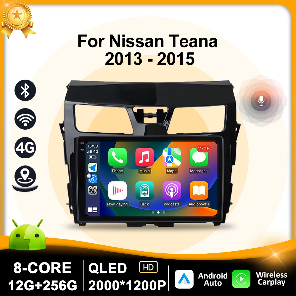 

Android 16 GPS Navi For Nissan Altima Teana 2013-2015 Car Multimedia Player Wireless Carplay 4G WIFI BT DSP 10 inch QLED Screen