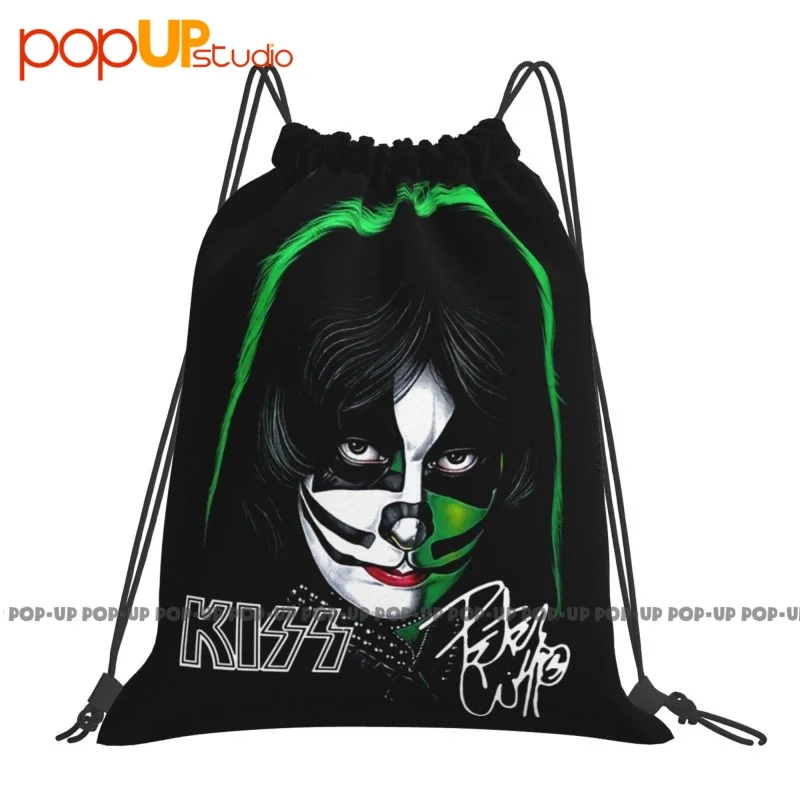 Kiss Rock Band Music Peter Criss Drawstring Bags Gym Bag Fashion Riding Backpack