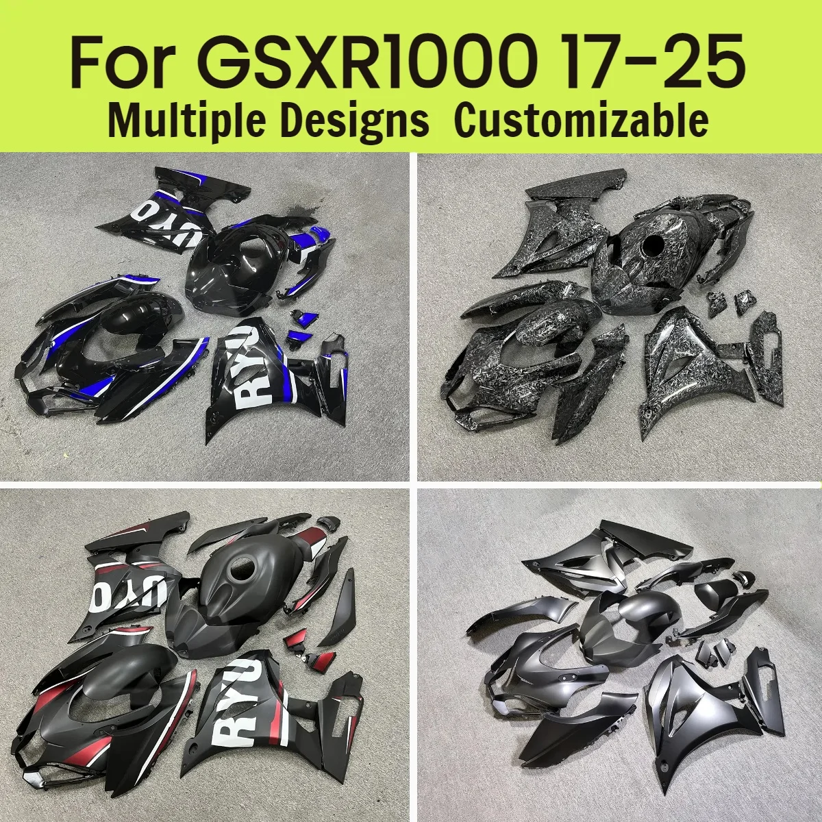 

For GSXR1000 2017-2015 100% Fit Fairing Kit GSXR 1000 17-25 Motorcycle Customized Body Parts Fairings