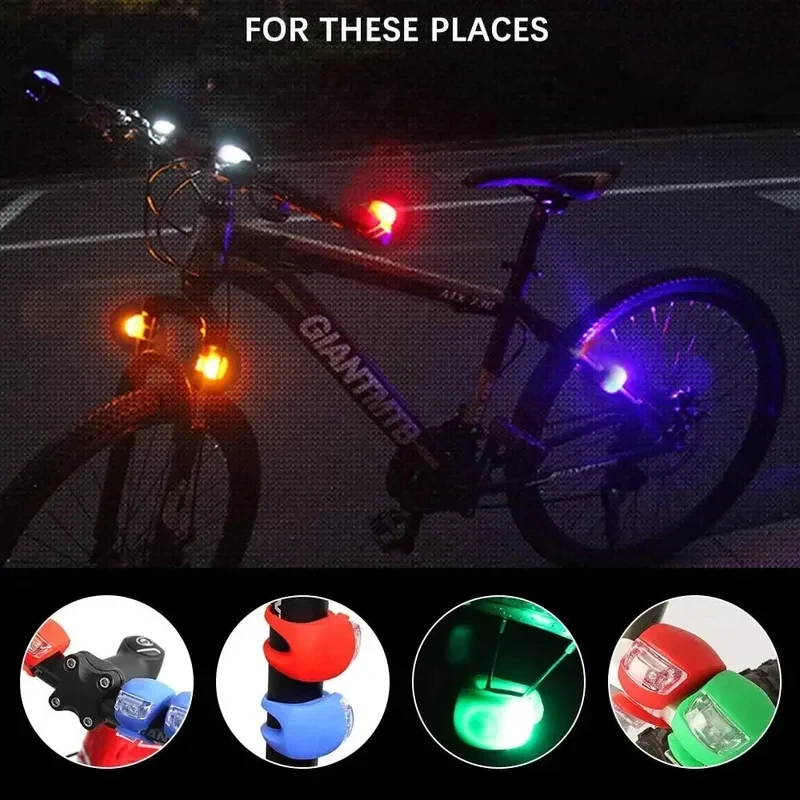 1/2/3/4Pcs Bicycle Light Silicone Waterproof LED Clip-On Bicycle Light Lantern Tail Light Night Safety Riding Warning Light
