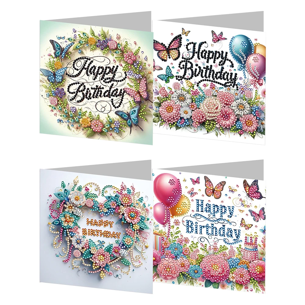 4/6/12Pcs DIY Diamond Painting Drawing Greeting Cards New 2024 Christmas Collections Festival Cards For Adult Children DIY Gift