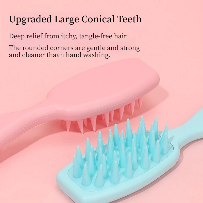 

Массажер для кожи головы для мытья и отшелушивания волос, инструмент для нежного ухода за волосами, снимает зуд, перхоти и стимулирует кровообращение