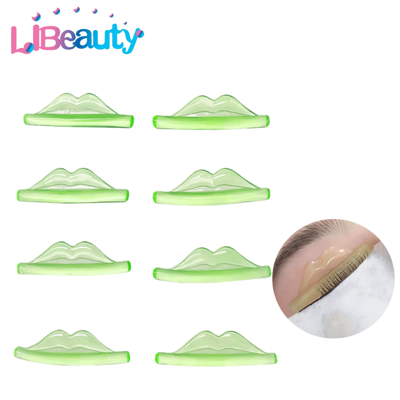 Libeauty 4 Paia Senza Colla Silicone Ciglia Perm Pad Ciglia Appiccicose Aste Scudo Ascensore 3D Piegaciglia Accessori Strumenti di Trucco