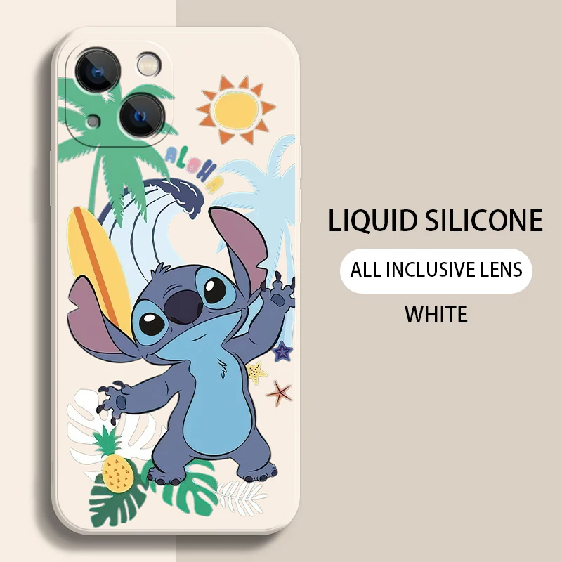 The Stitch Bady Disney per iPhone 15 14 13 12 11 Pro Max Plus 13 12 Mini X XR XS Max custodia per telefono cover posteriore Funda Carcasa Coque