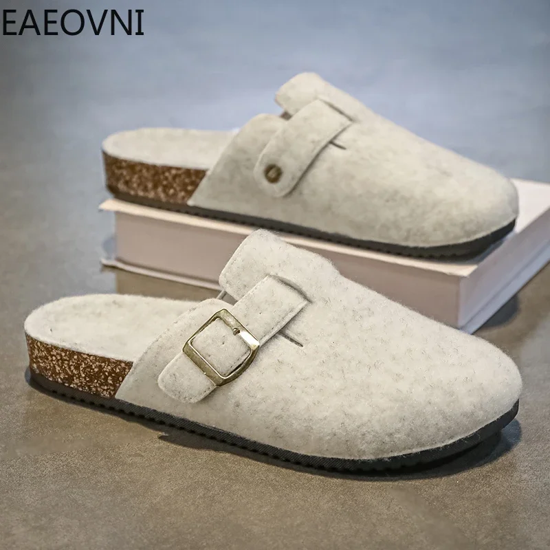 

New Fashion Men Casual House Shoes Winter Non-slip Lightweight Slippers Men's Plush Bedroom Cotton Couple's Slipper 36-47 Size