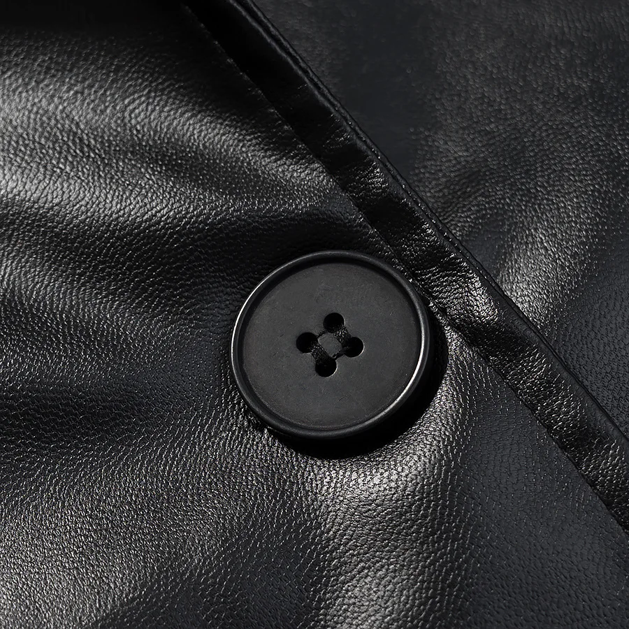 فو الجلود طويلة خندق معطف المرأة عادية بولي Leather سترة جلدية بدوره إلى أسفل طوق سترة الخريف الشتاء ملابس خارجية معاطف دافئة 2026