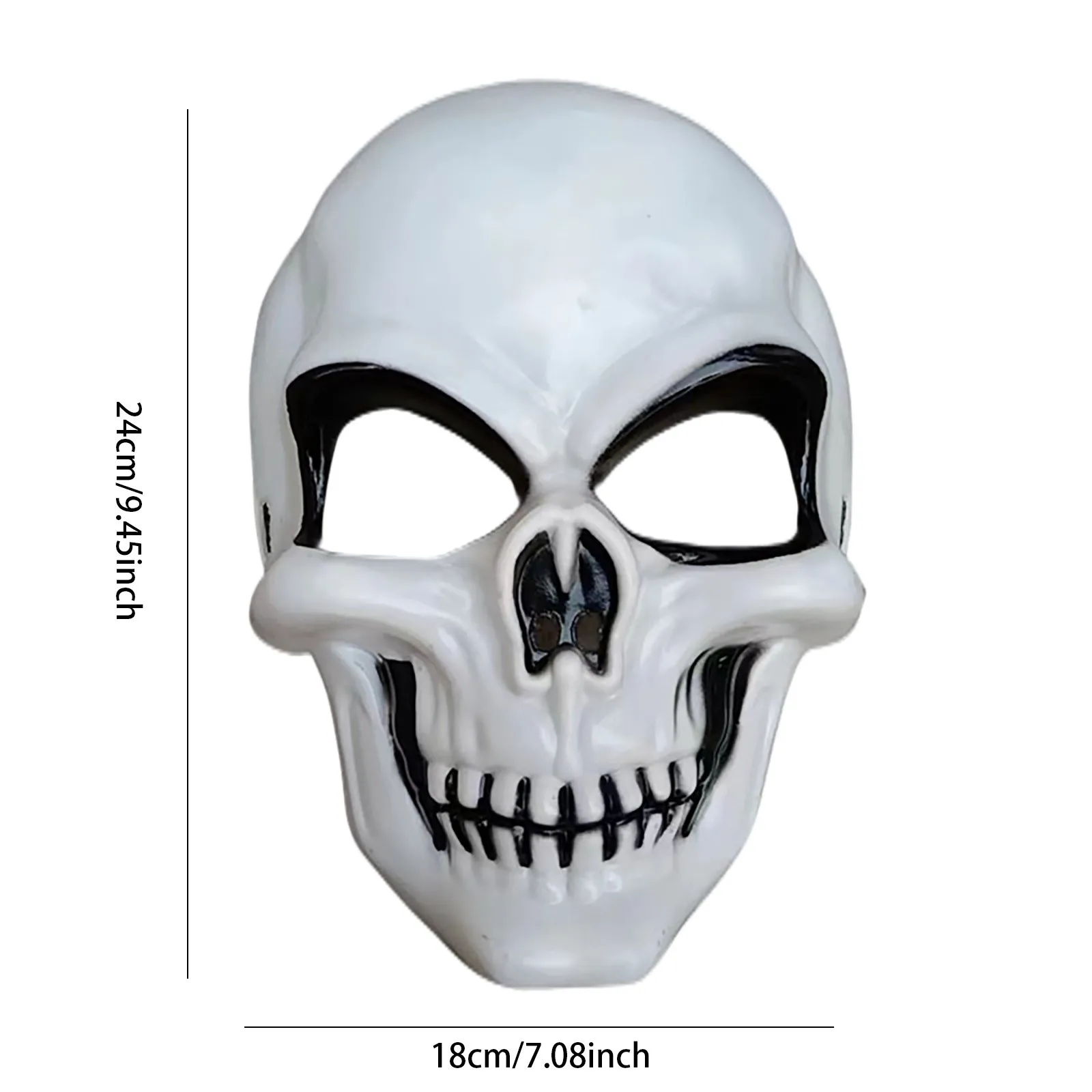 Terrifying Lifelike Halloween White Skeleton Role-Playing Mask Suitable For Festive Party Atmosphere Decoration