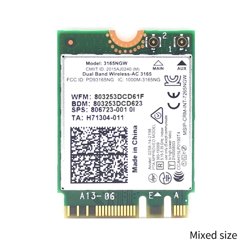 Adattatore wireless F3MA 3165NGW 600M 2.4 + 5Ghz Scheda di rete wireless AC integrata a doppia frequenza NGFF Compatibile con