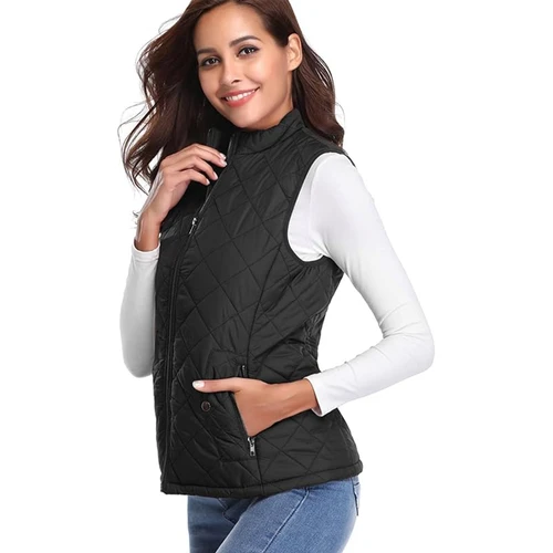 Imagen 2 del producto Chaleco de ocio cálido para mujer, chaleco de algodón para otoño e invierno, chaqueta térmica Flexible para niña, chaleco cálido para invierno