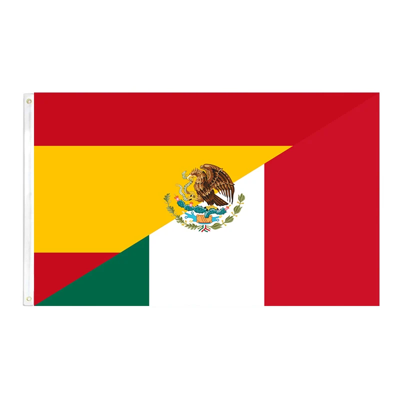 Spain Mexico Flag Friendship Spanish Language 2ft*3ft (60*90cm) 3ft*5ft (90*150cm) Size Christmas Decorations Flag Banner