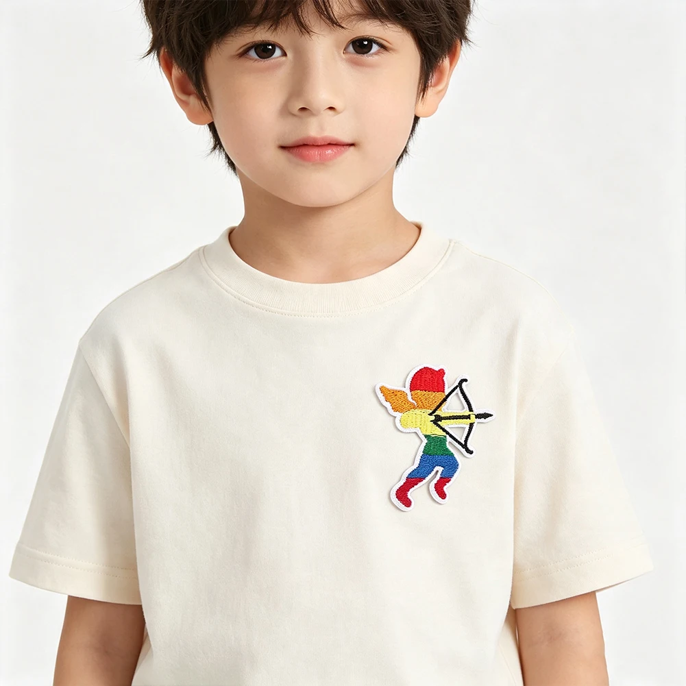 Embroidery Jacket Jeans - 2pcs Rainbow Cupid Angel Embroidery Patch