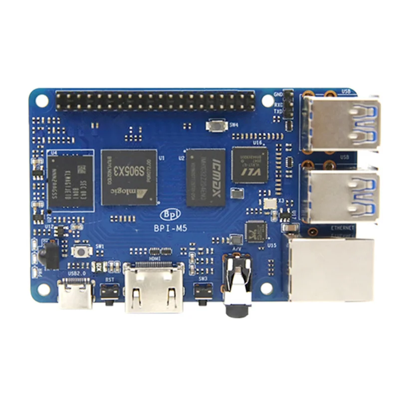 Para banana pi bpi m5 placa de desenvolvimento + caso 4gb lpddr4 + 16g emmc s905x3 executar android 9.0 e linux