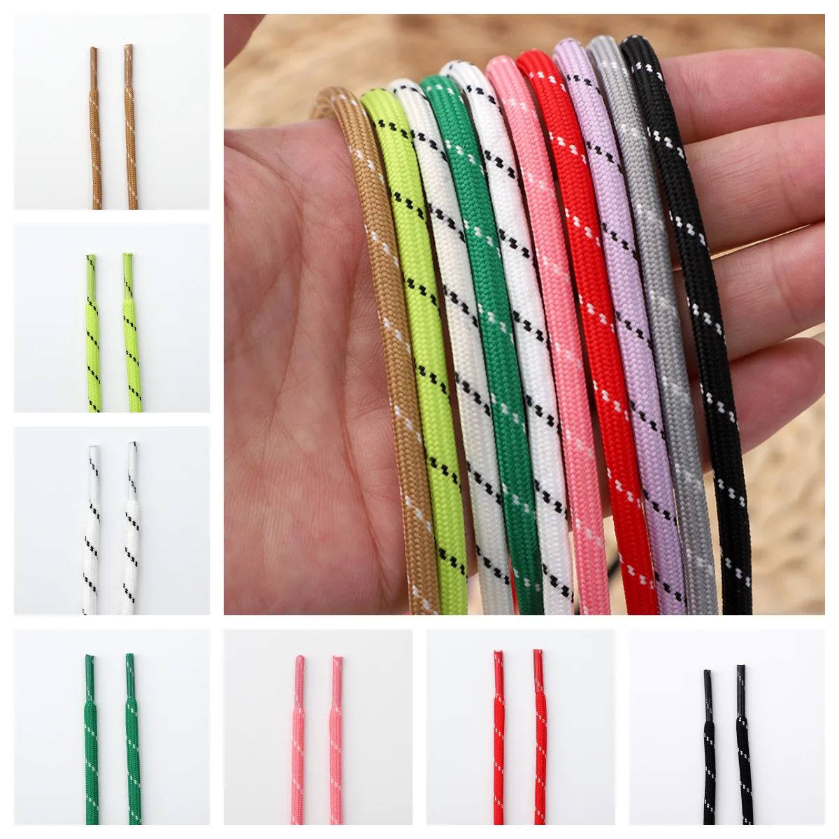 5MM Round Polka Dot Replacement Shoelaces Unisex For Chunky Casual Sneakers And Boots 1 Pair