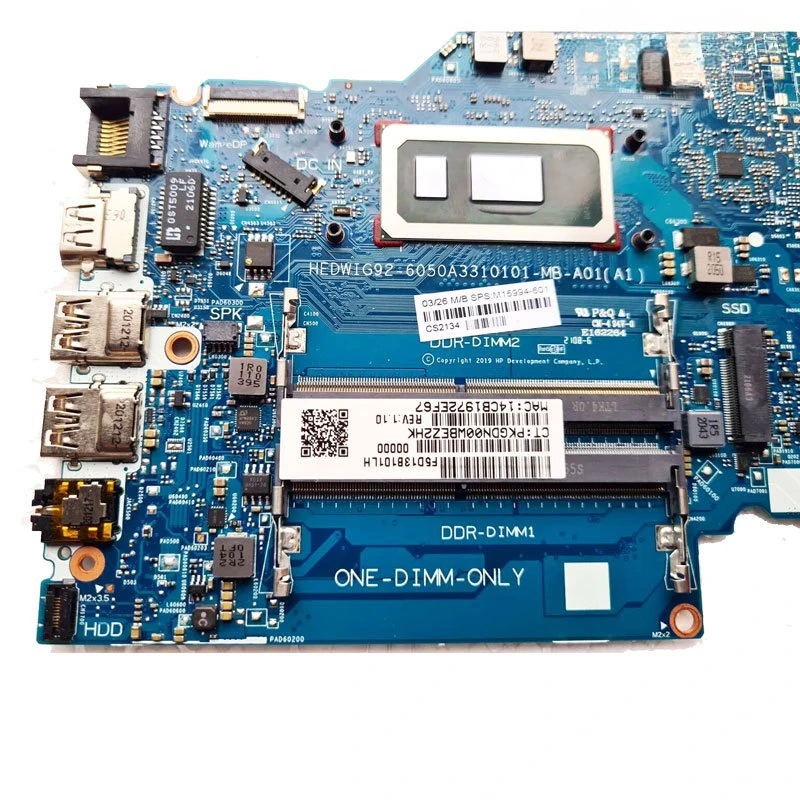 For HP 14-CF Laptop Motherboard 6050A3108001 Mainboard CPU 6405U I3-10110U I5-10210U Slots DDR4 UMA