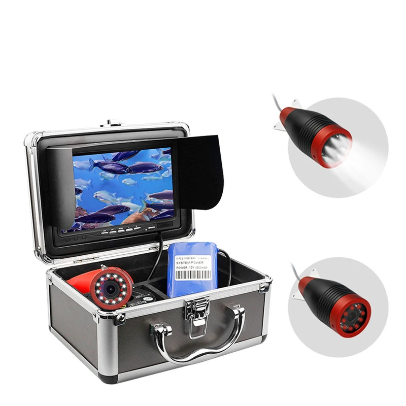 Visual  Underwater Fishing Video Camera System Kit 7 Inch 1280*720px With 12pcs Infrared Lamp White Light