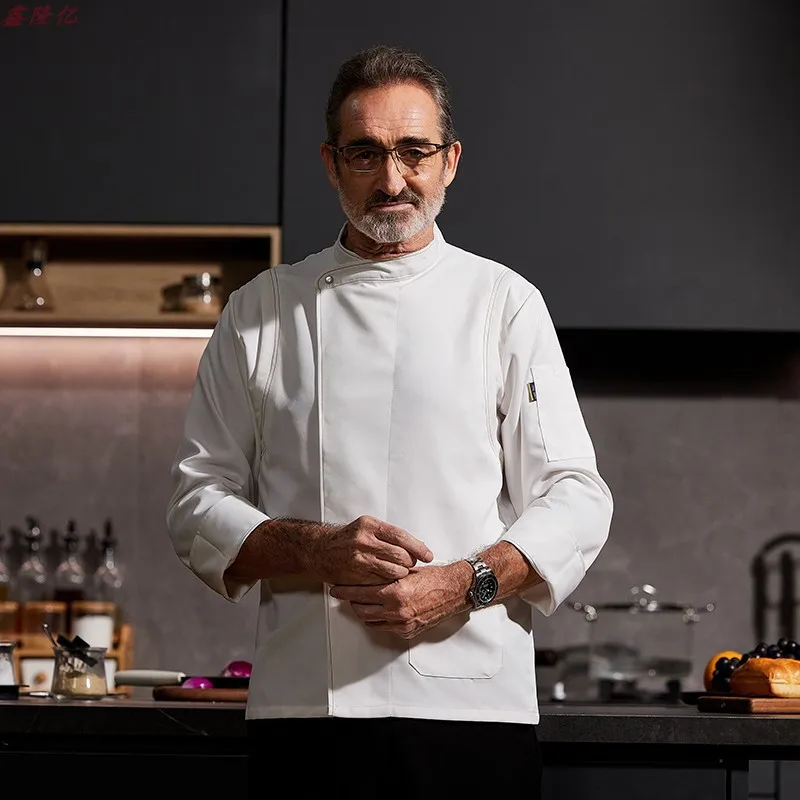 Catering Hotel restaurante cocina uniforme de trabajo de manga larga pastelería panadería camarero uniforme de Chef para hombres