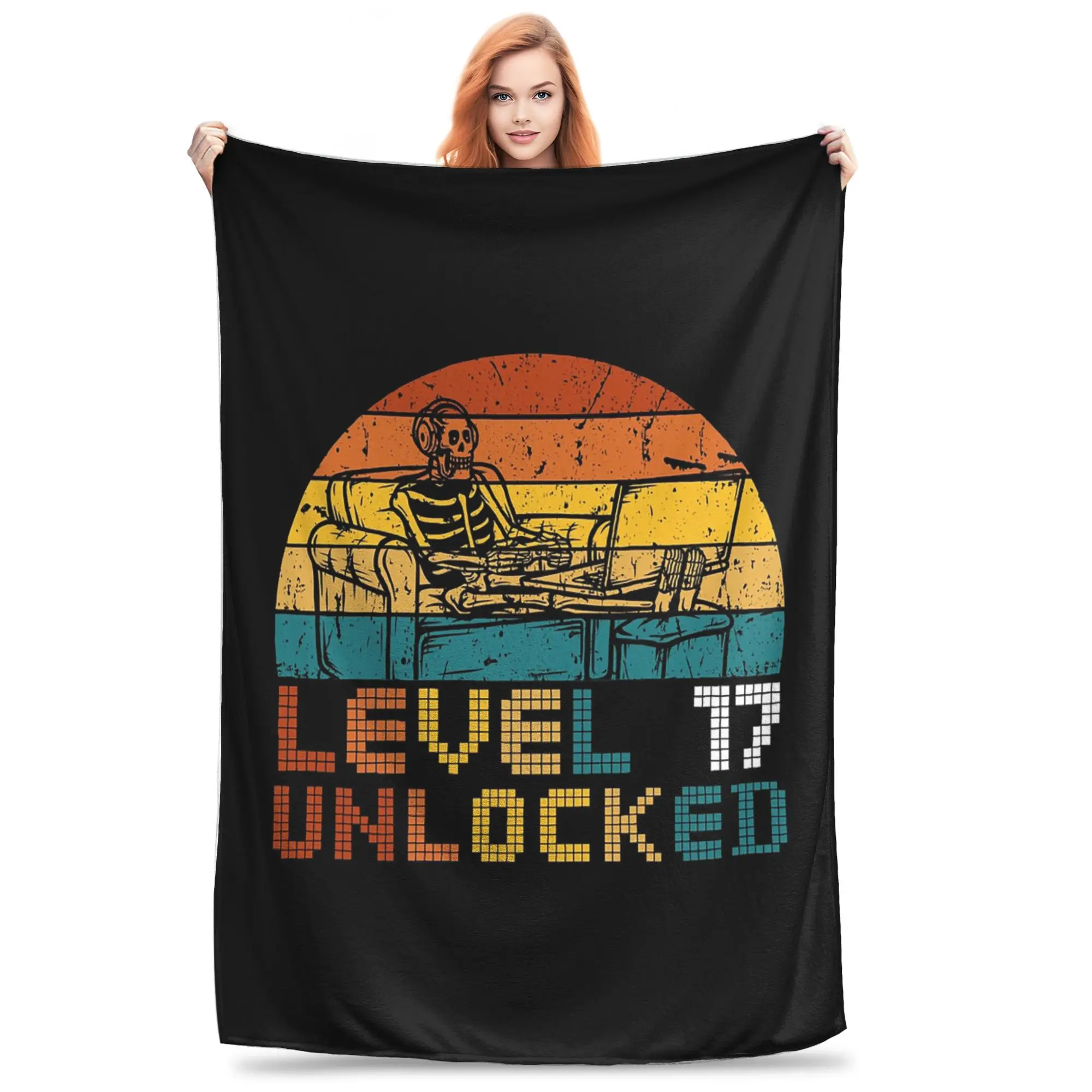 

Игровой винтажный подарок на 17-й день рождения для мальчиков и девочек, геймерские одеяла, дышащее фланелевое одеяло для дивана, постельные принадлежности для путешествий