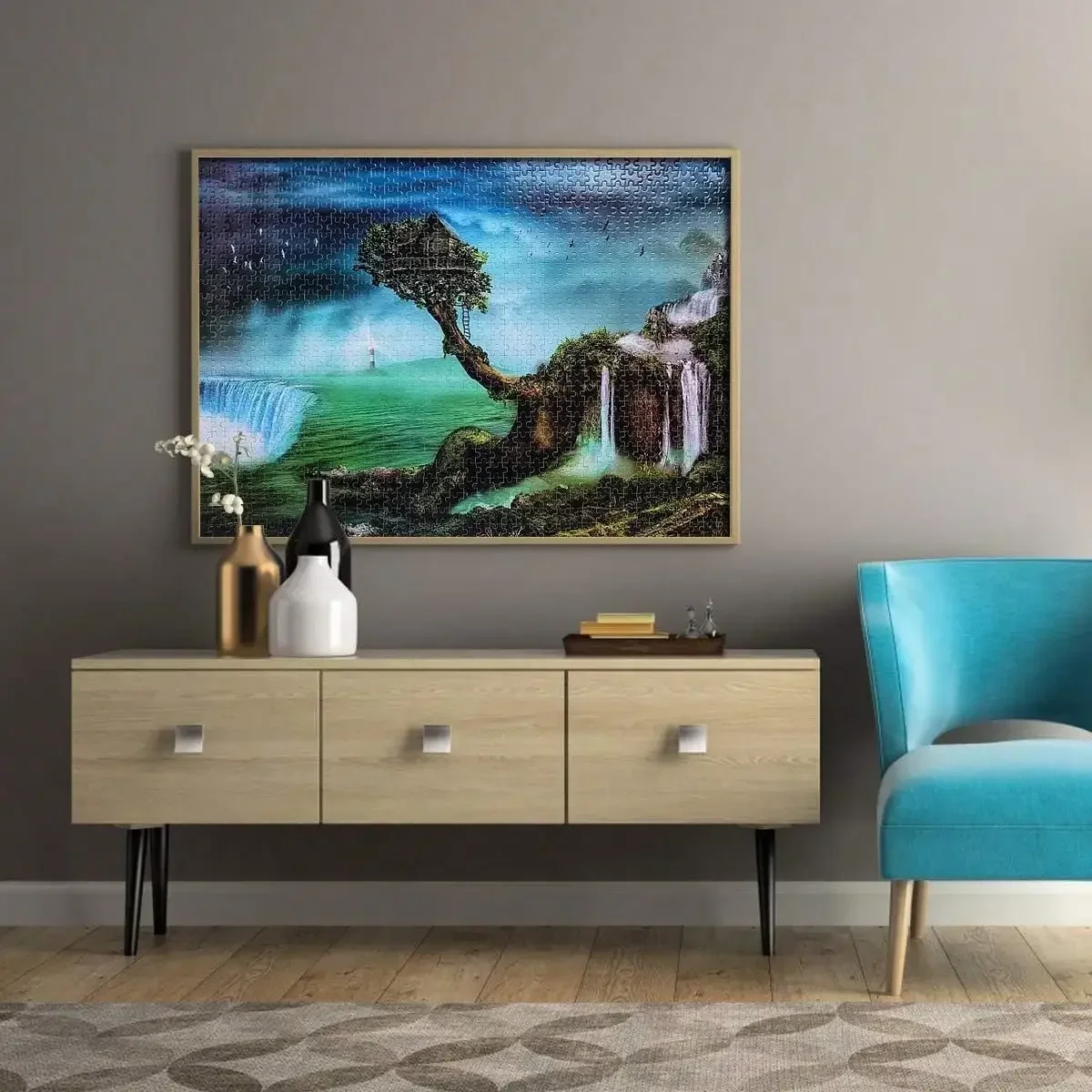 120/300/500/520/1000/1314 peças casa na cachoeira quebra-cabeça de madeira brinquedo educativo para jogo presente de natal exercitar seu cérebro