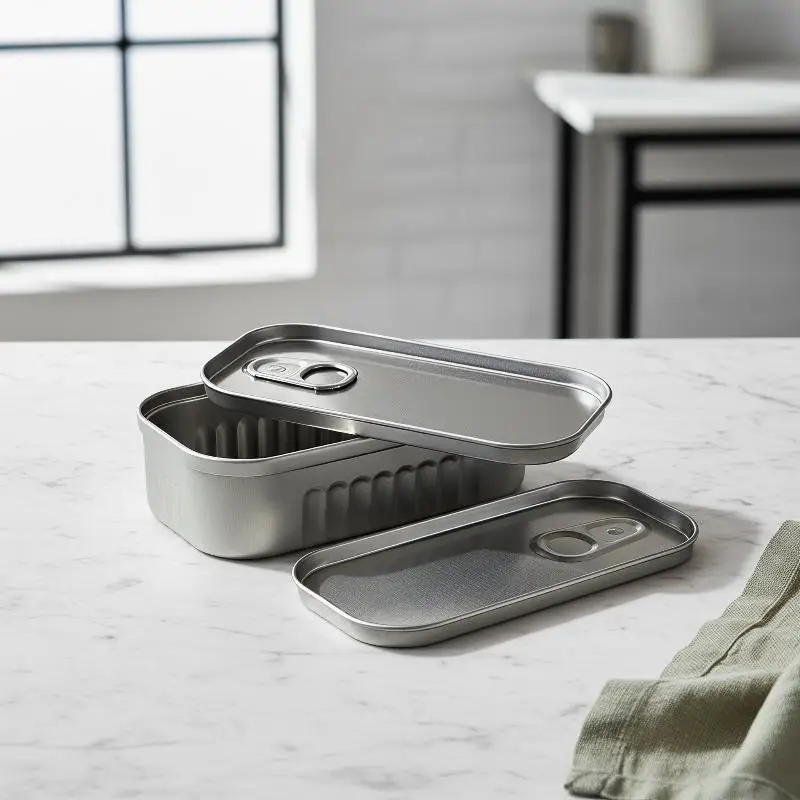 Small Storage Solution Sardine Can Shaped Tin Box for On the Go