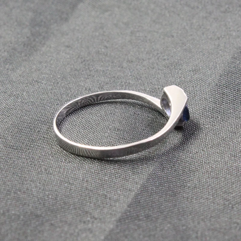 Simple Silver Sapphire Rings for Women 4mm*6mm 0.5ct Natural Sapphire Solid 925 Silver Sapphire Jewelry