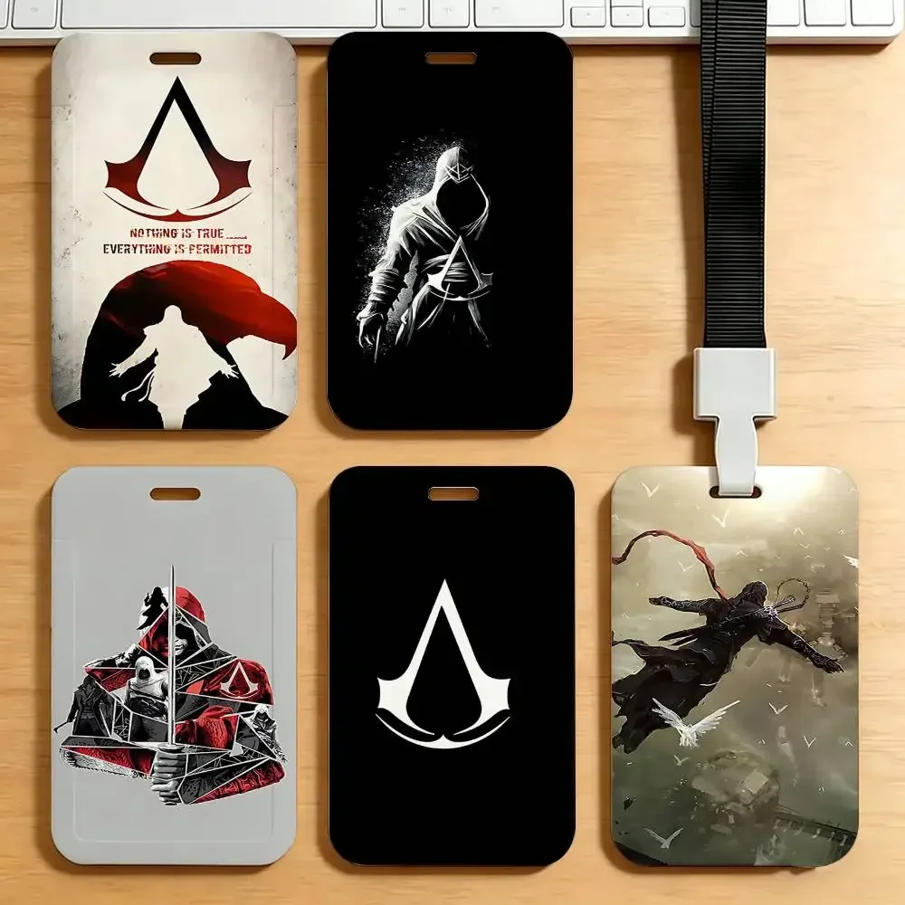 A-Assassins Game C-Creed Lanyard Style ID Holder Access Card Sleeve Keychain Work Badge Clip Neck Lanyard For Office