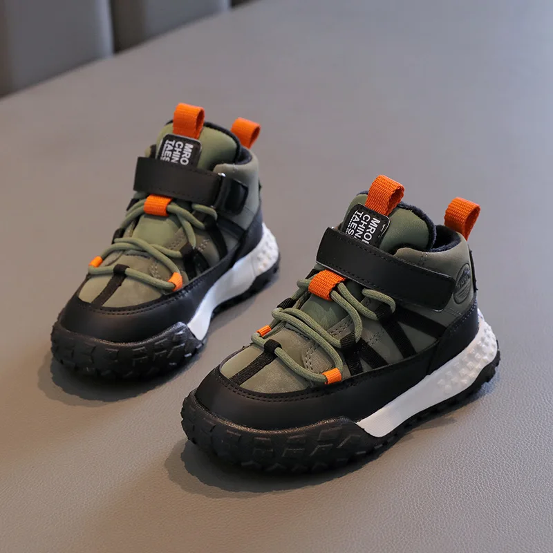 Kids Sneakers Anti-slip Wear-resistant Hiking Shoes for Children Boys Winter Outdoor Sports Shoes Warm Cotton Snow Boots for Kid