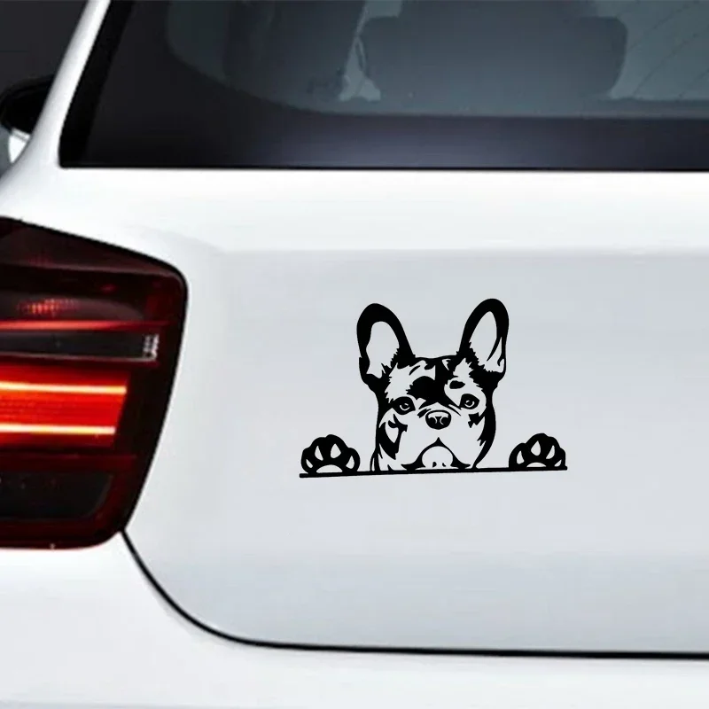 

Car self-adhesive stickers, waving French Bulldog upwards, French Bulldog decoration, scratch coverage