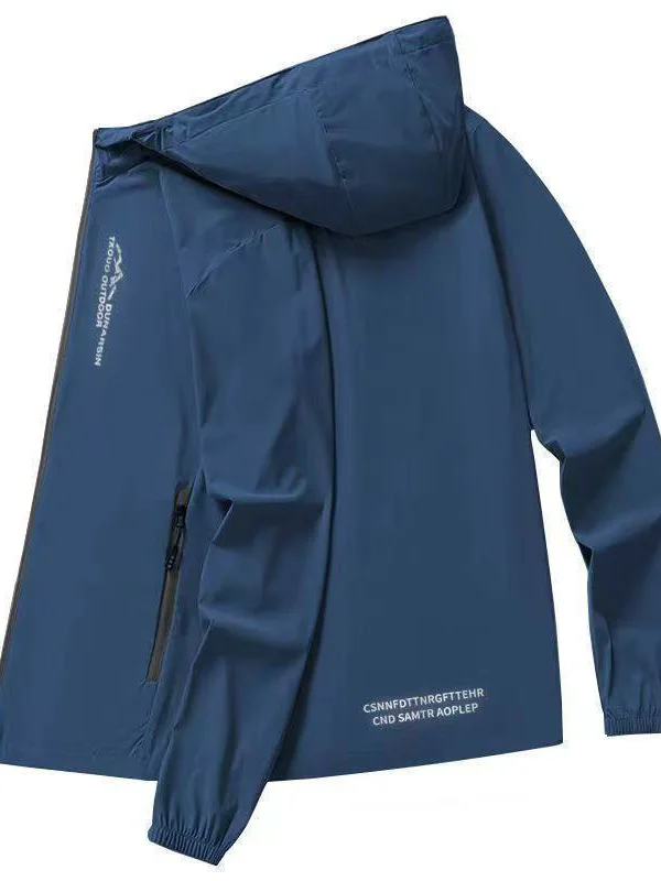 

Men's Summer Outdoor UPF50 plus Size Ultra-Thin Ice Silk Sun Protection Clothing Loose Fit Casual Entertainment Polyester Fiber