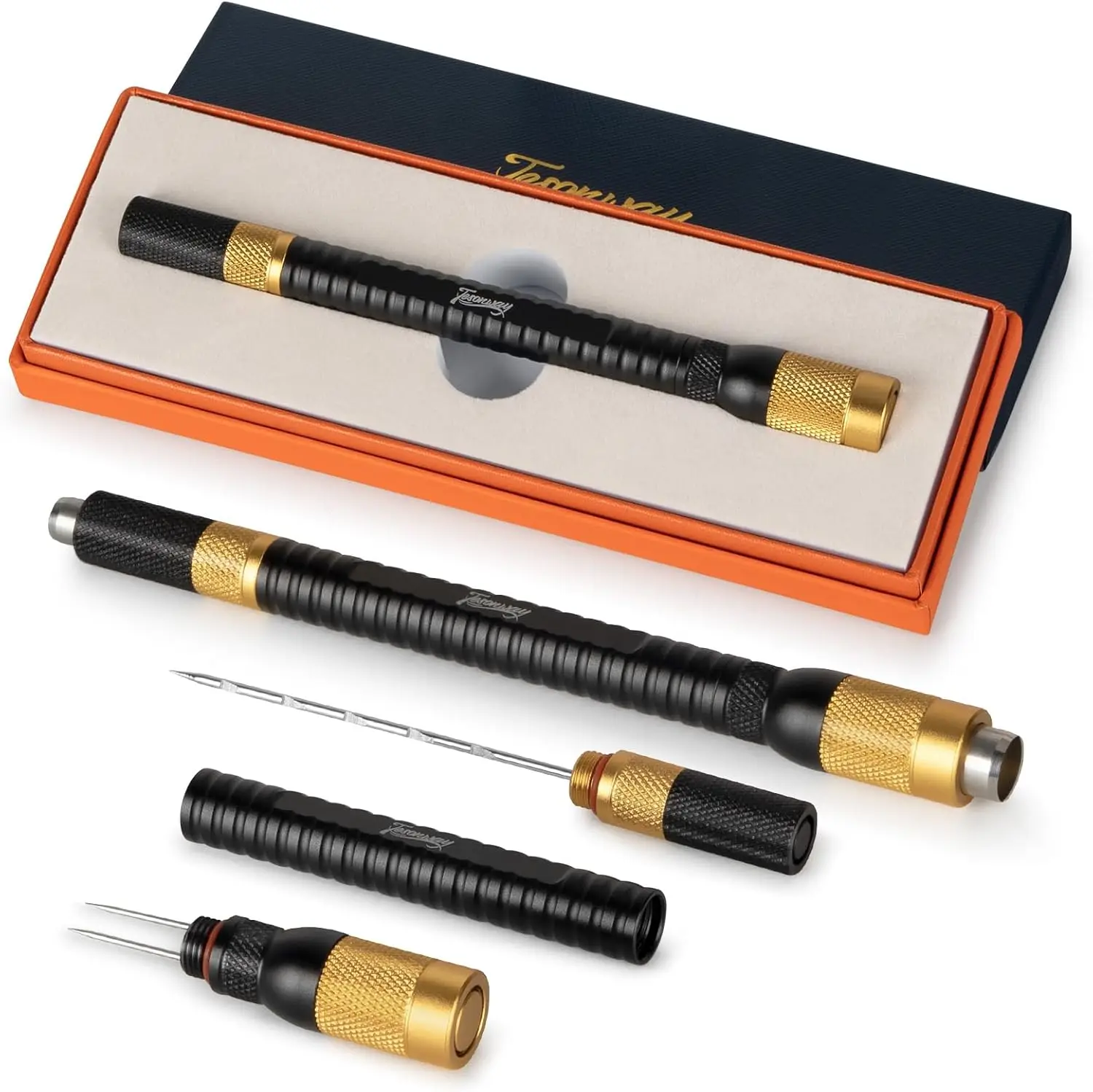 Kit de ferramentas intensificadoras de charuto 4 em 1, nubber duplo, perfurador de extremidade dupla de charuto de aço inoxidável, ferramentas e acessórios para charutos