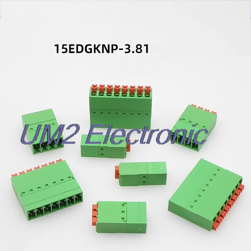 

50 sets Ultra thin 15EDGKNP3.81mm male and female Solder-free butt spring type terminal pair for sale