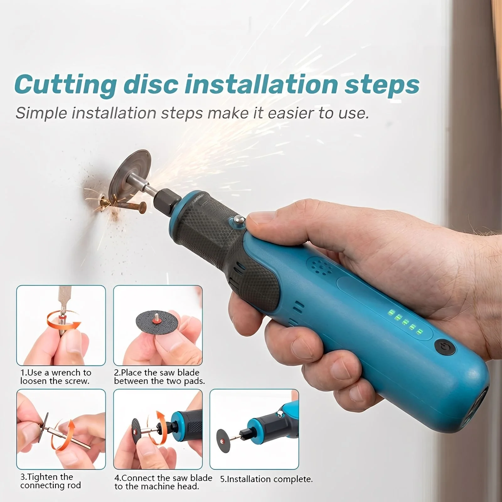 Cordless Rotary Tool 5 Speed Mini Handheld Engraver, Portable Electric Polisher Grinder Cutter for DIY Craft Carving Sanding Cut