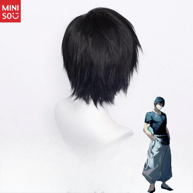 Miniso Jujutsu Lijn Toji Fushiguro cosplay pruik, stekelig zwart haar voor Zenin Family Sorcerer Look