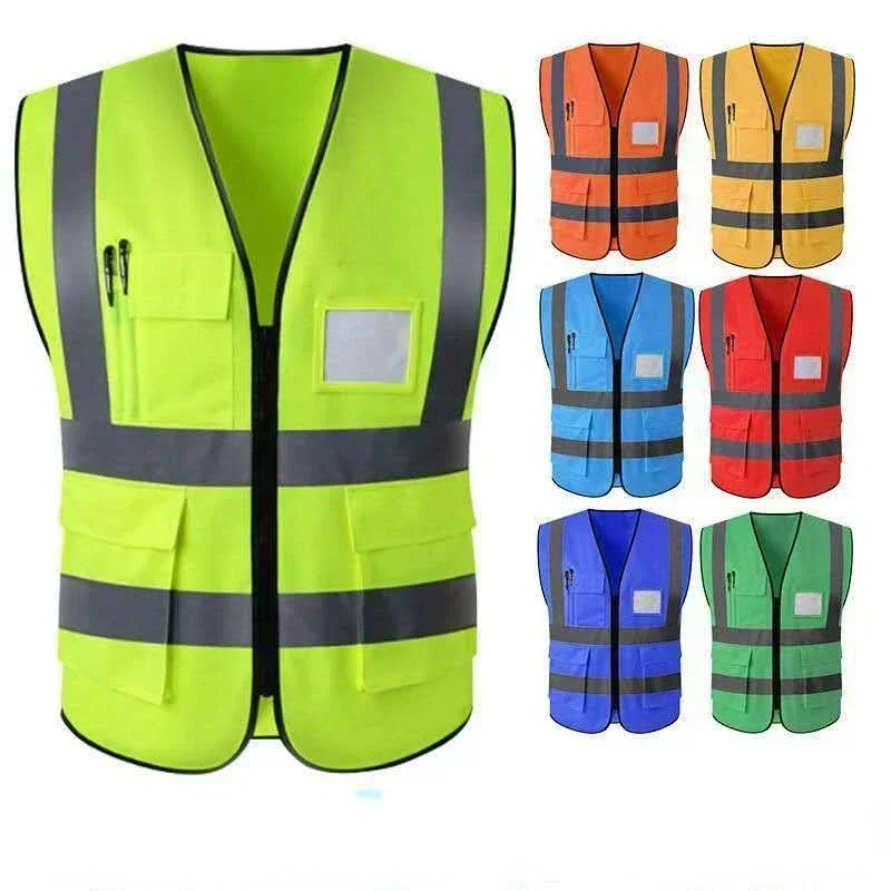 2025 New Multi-pocket Reflective Safety Vest Bright Color Traffic Vest Railway Coal Miners Uniform Breathable Reflective Vest