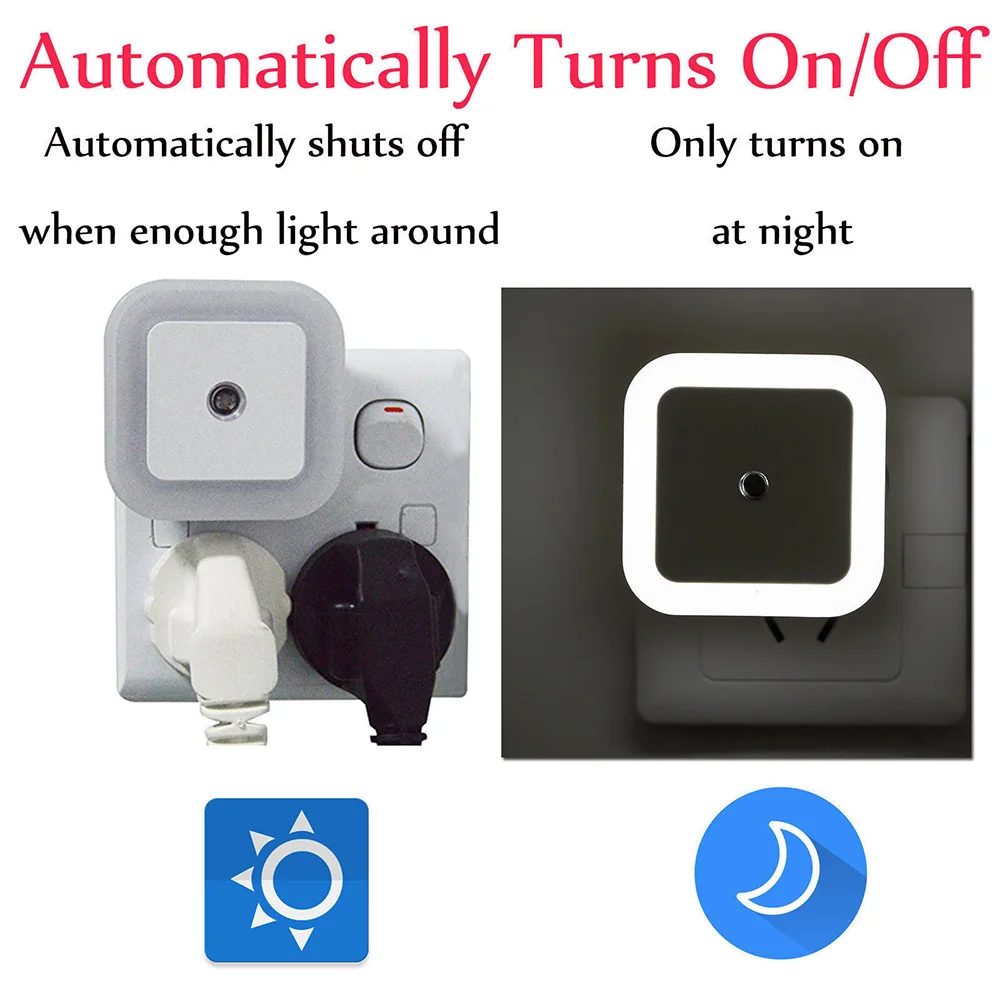 Wireless LED Sensor Light EU/US Plug Night Light Children's Bedroom Sleep Light Auto Sensor Wall Light Hallway Stairs Lamp
