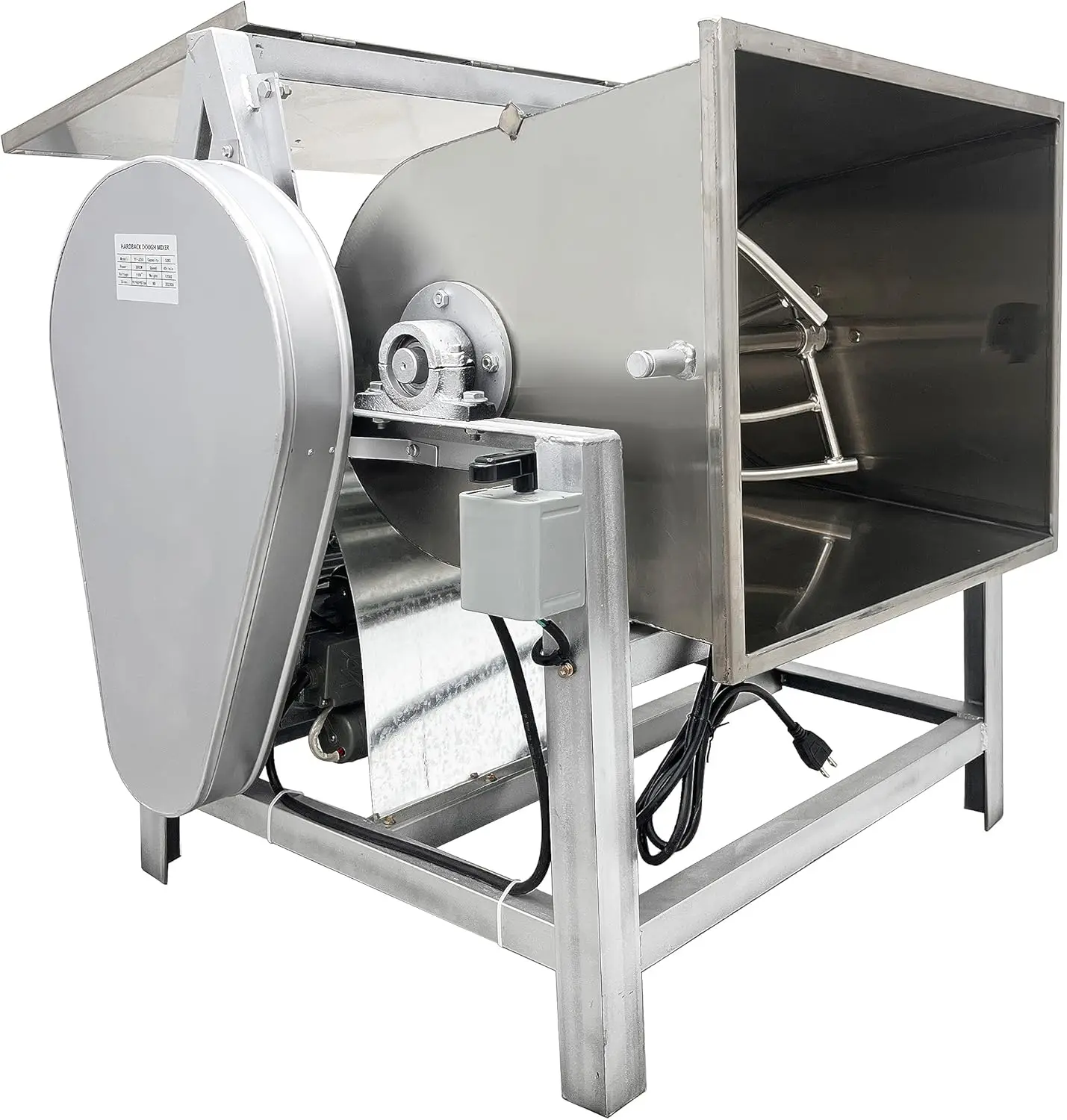 50KG/110LB 상업용 반죽 믹서 기계, 110V 3000W 전기 반죽 반죽 기계, 회전식 그릇 포함, 빵집 피자 가게용