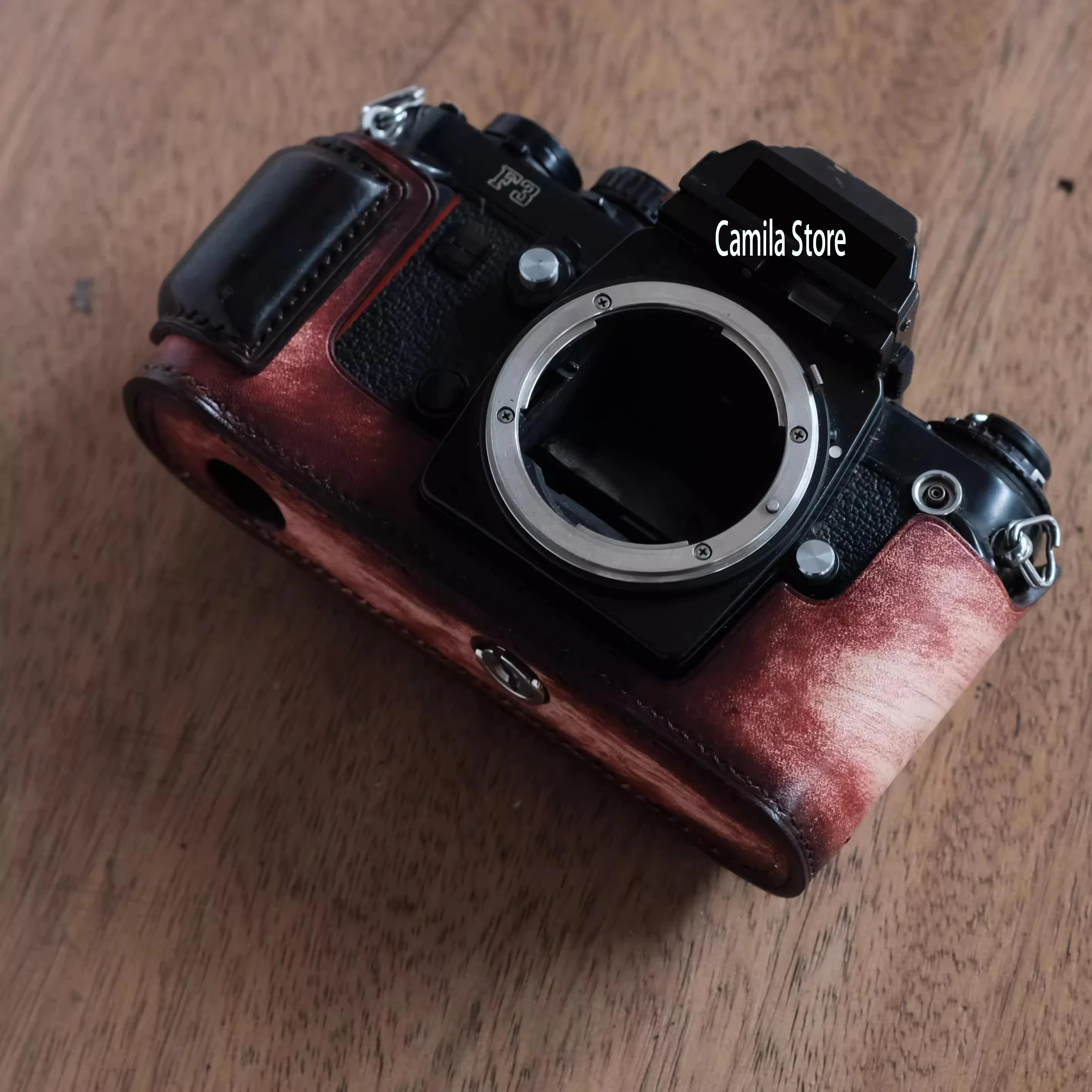 custom Photo Camera Genuine leather cowhide Bag Body BOX Direct film transfer Case For Nikon F3 Protective sleeve box base
