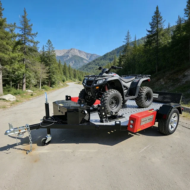 Remote Control Hydraulic Lifting Utility Camper Motorcycle ATV Trailer view 2