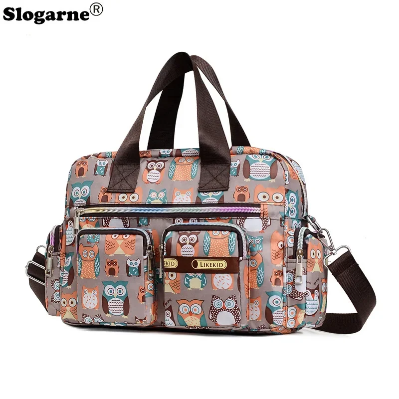 Women Handbag Casual Flower Print Large Capacity Shoulder Messenger Bag Waterproof Tote Bag Multiple Patterns Picnic Backpack