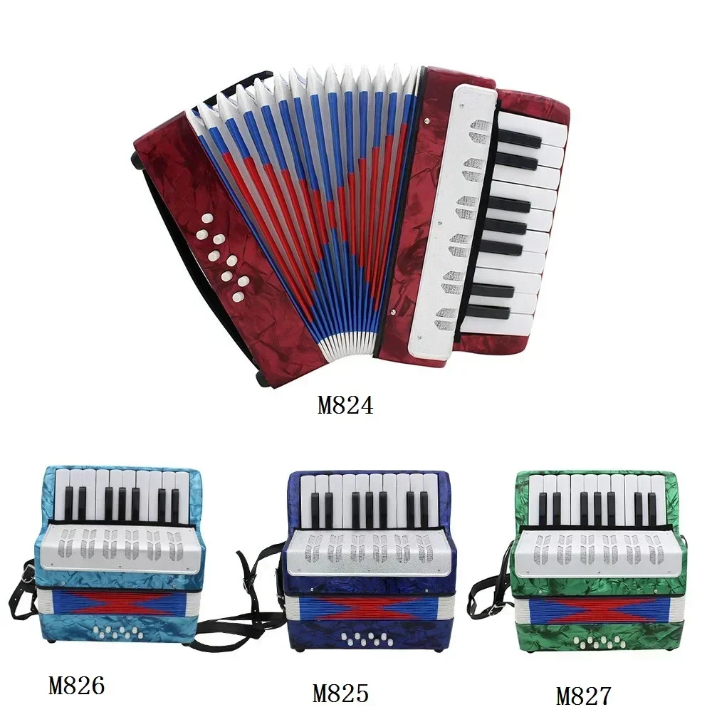 Accordion 17 Key Professional Mini Accordion Educational Musical Instrument Band for Both Kids & Adult 3 Colors Optional