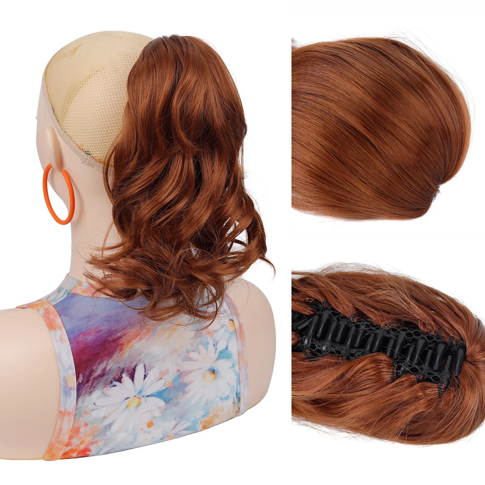 

Синтетический зажим для наращивания волос, конский хвост, короткое тело, высокий топ, булочка, шиньон для женщин, высокотемпературный волокнистый хвост